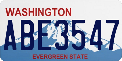WA license plate ABE3547