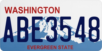 WA license plate ABE3548