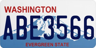 WA license plate ABE3566