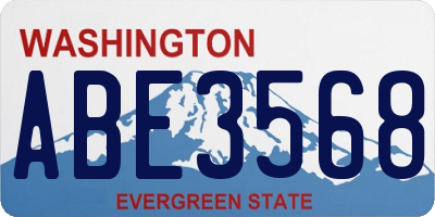 WA license plate ABE3568