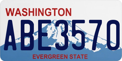 WA license plate ABE3570