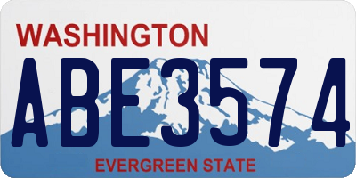 WA license plate ABE3574