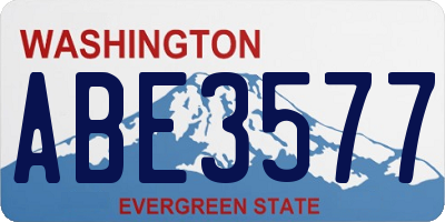 WA license plate ABE3577