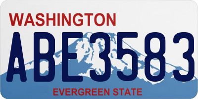 WA license plate ABE3583