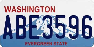 WA license plate ABE3596