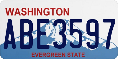 WA license plate ABE3597