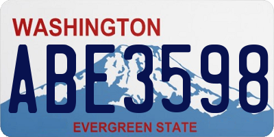 WA license plate ABE3598