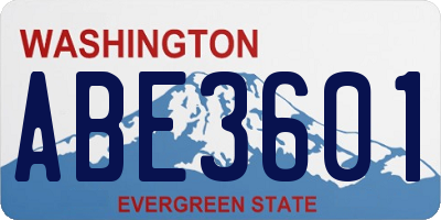 WA license plate ABE3601