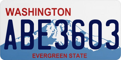 WA license plate ABE3603