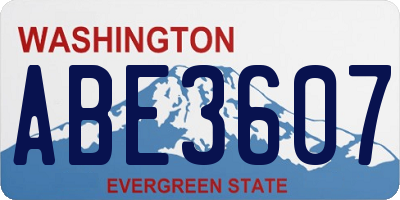 WA license plate ABE3607