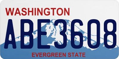WA license plate ABE3608