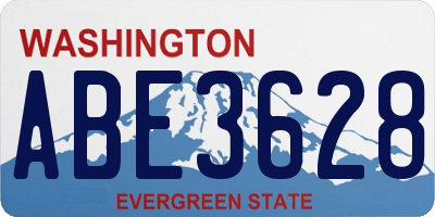 WA license plate ABE3628