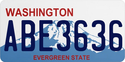WA license plate ABE3636