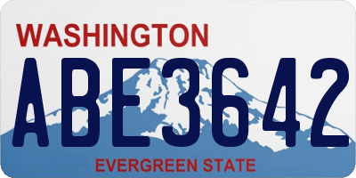 WA license plate ABE3642