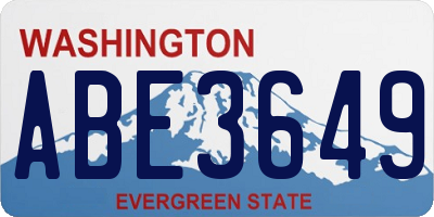 WA license plate ABE3649