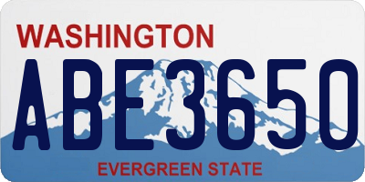 WA license plate ABE3650