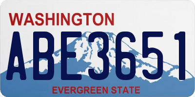WA license plate ABE3651