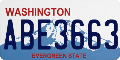 WA license plate ABE3663