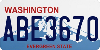 WA license plate ABE3670