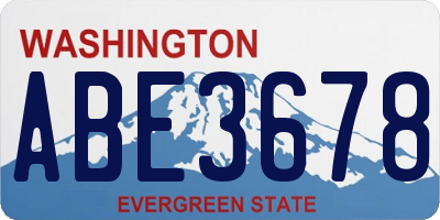 WA license plate ABE3678