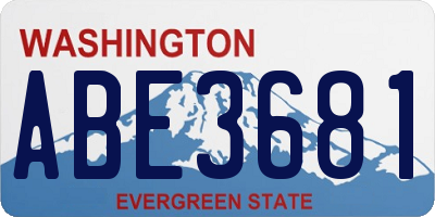 WA license plate ABE3681