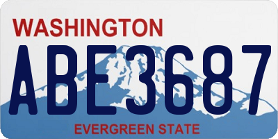 WA license plate ABE3687
