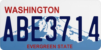 WA license plate ABE3714