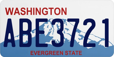 WA license plate ABE3721