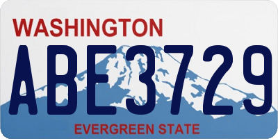WA license plate ABE3729