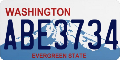 WA license plate ABE3734