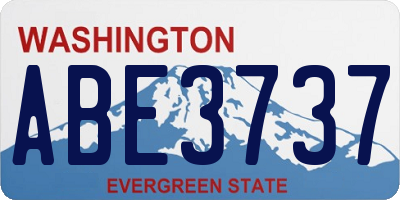 WA license plate ABE3737
