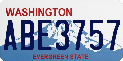 WA license plate ABE3757