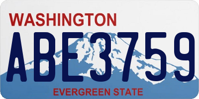 WA license plate ABE3759