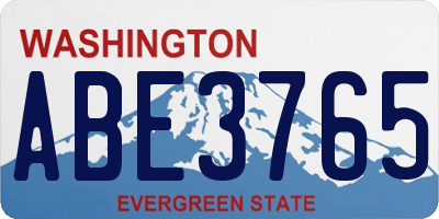 WA license plate ABE3765
