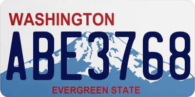 WA license plate ABE3768