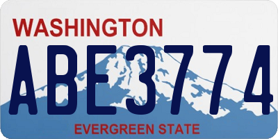 WA license plate ABE3774