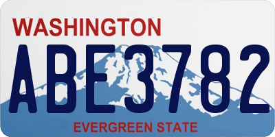 WA license plate ABE3782