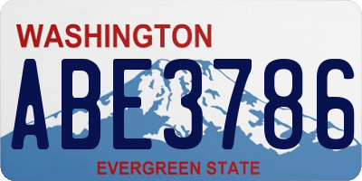 WA license plate ABE3786