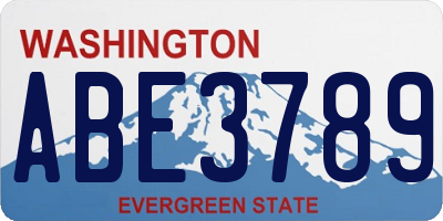 WA license plate ABE3789