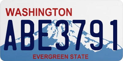 WA license plate ABE3791