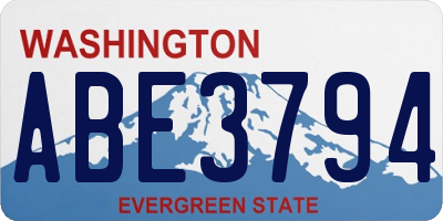 WA license plate ABE3794