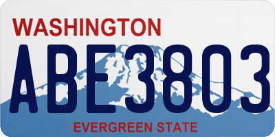 WA license plate ABE3803