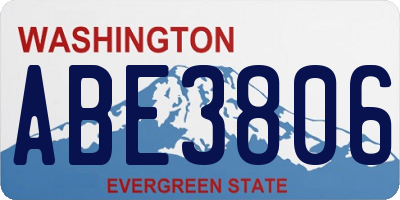 WA license plate ABE3806