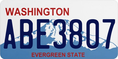 WA license plate ABE3807
