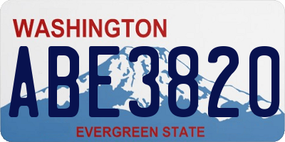 WA license plate ABE3820