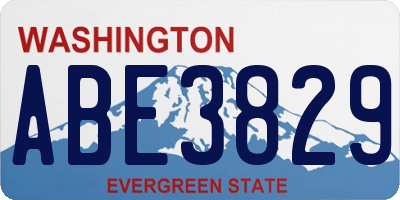WA license plate ABE3829