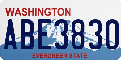WA license plate ABE3830