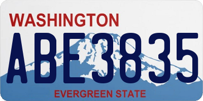 WA license plate ABE3835