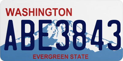 WA license plate ABE3843