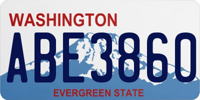 WA license plate ABE3860